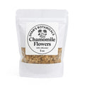 Organic Chamomile Flowers 5oz in resealable pouch with whole dried chamomile blossoms for calming caffeine free herbal tea and wellness routines.