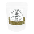 Organic Spearmint Loose Leaf Tea 5oz in resealable pouch with dried organic spearmint leaves for caffeine free herbal mint tea and wellness routines.