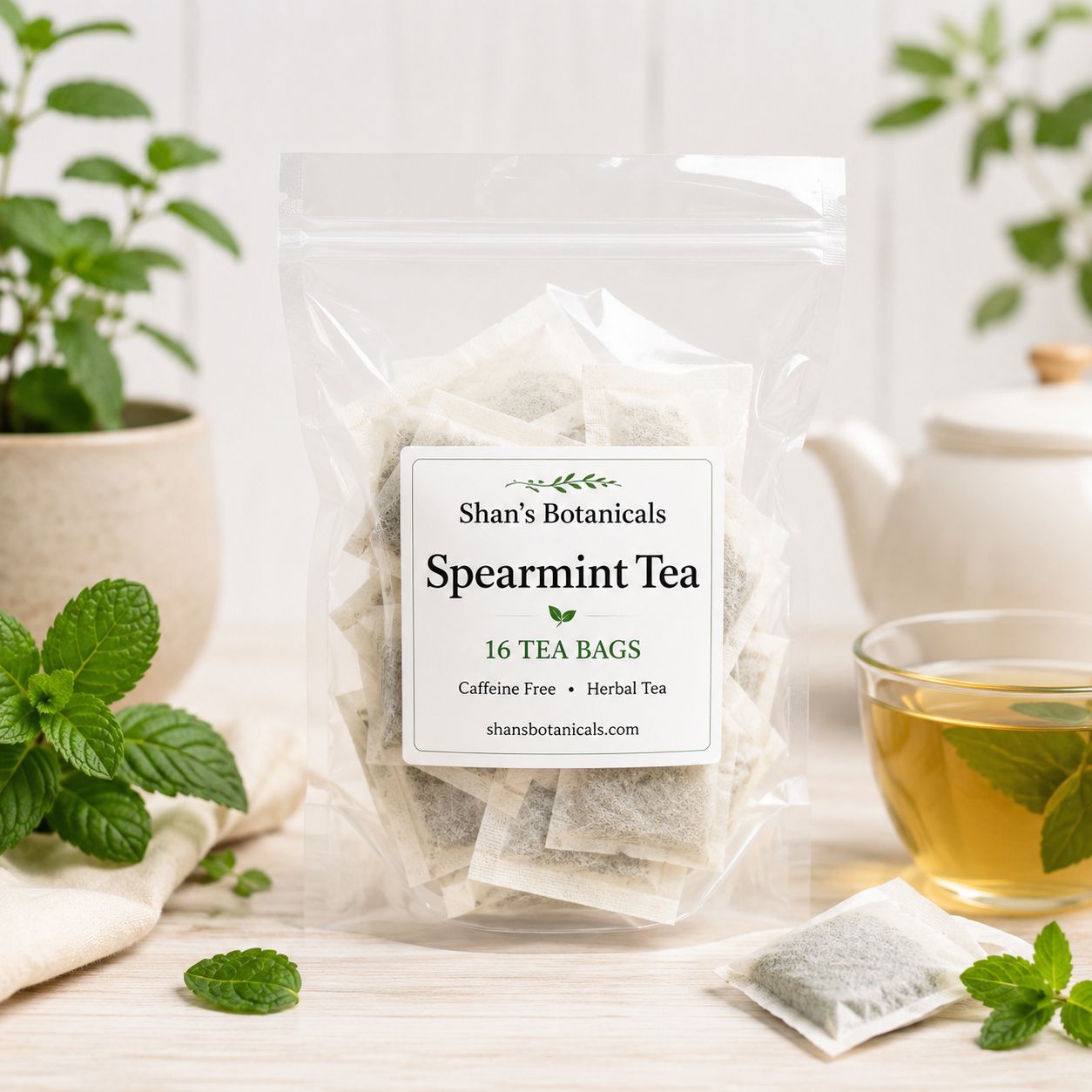 Spearmint Herbal Tea Bags Refreshing Caffeine Free Mint Tea
